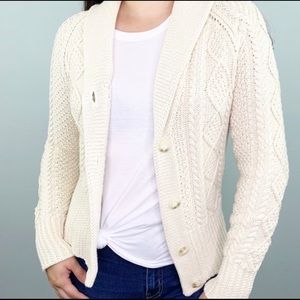 LLBean Signature Cotton Fisherman Cardigan Sweater